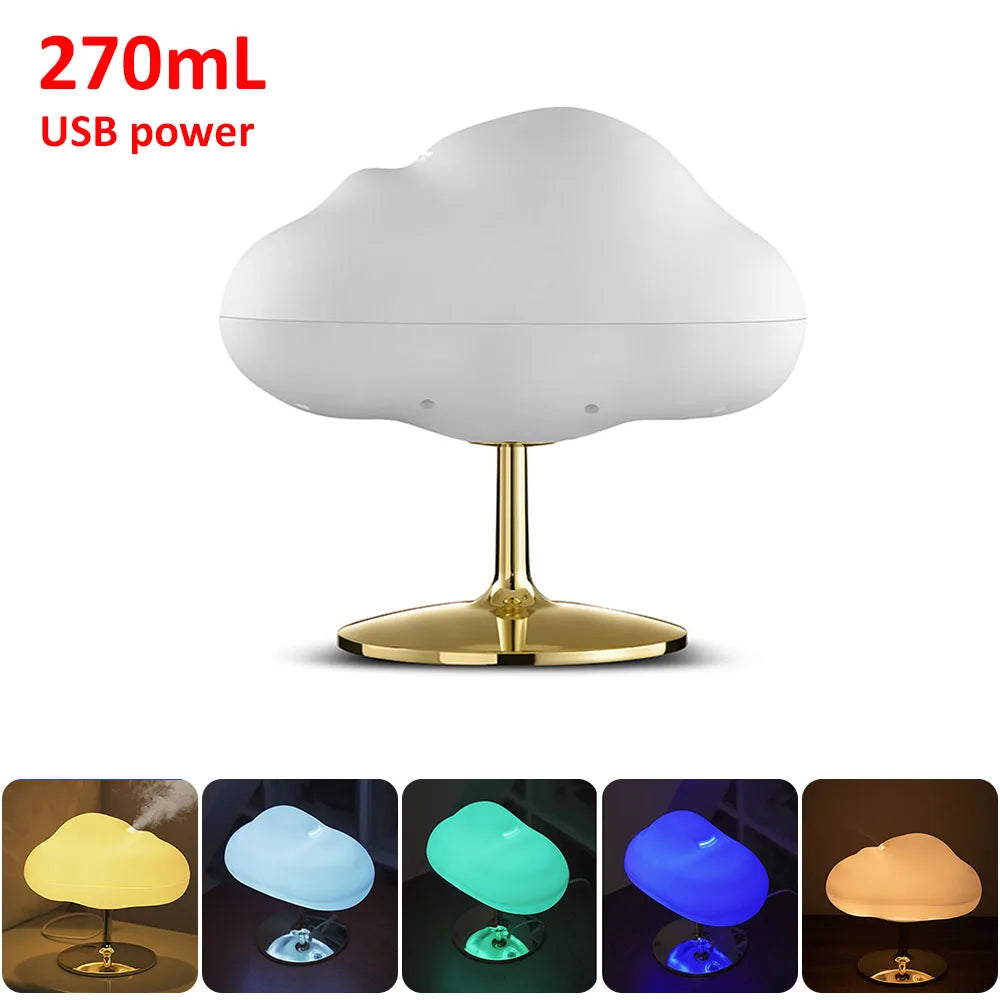 Cloud Mushroom Humidifier: Aroma Diffuser with Night Lights & Rain Sounds"